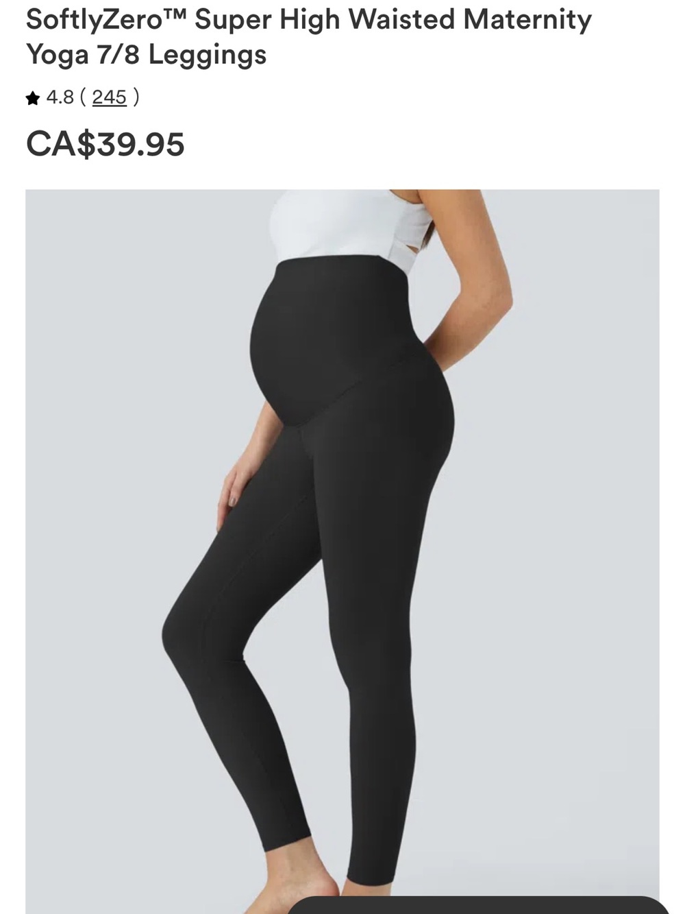Halara SoftlyZero™ Super High Waisted Maternity Yoga 7/8 Leggings